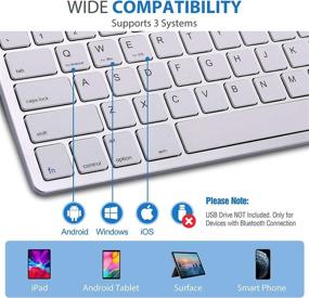 img 1 attached to 💻 ProCase Wireless Keyboard: Compact & Portable for iPad, Android, Windows Tablets & More - Silver