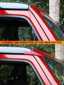 img 1 attached to 🌧️ Savadicar Upgraded Rain Gutter Extensions for Jeep Wrangler JL JLU & Gladiator JT - Pink, Roof Hardtop ABS Rain Groove Diverter, Rainwater Deflector 2018-2021, Exterior Accessories