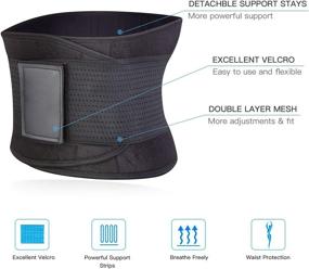 img 3 attached to 🎯 SZ-Climax Lumbar Support Belt - Back Brace Support Waist Cincher Sweat Belt for Postpartum Recovery & Lower Back Pain - Body Shaper for Women & Men