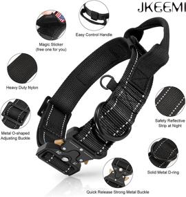 img 2 attached to Enhanced Visibility Reflective Tactical Dog Collar with Adjustable Durable Nylon & Bonus Magic Sticker – Ideal for Training & Walking Medium to Large Dogs