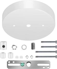 img 4 attached to 🔆 White Canomo 5 1/8-Inch Modern Ceiling Lighting Canopy Kit - Loop, Cross Bar, and Mounting Screws Included