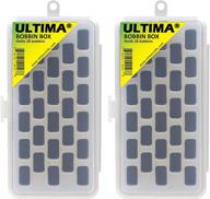 ultima bobbin box - 28 plastic bobbins included - efficient bobbin storage box - threaded bobbins - sewing notions and quilting accessories (2-pack) logo