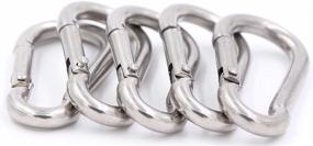 img 1 attached to 🔗 Versatile 304 Stainless Spring Snap Carabiner Keychain Clip Set - Perfect for Boat Marine Camping