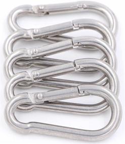 img 3 attached to 🔗 Versatile 304 Stainless Spring Snap Carabiner Keychain Clip Set - Perfect for Boat Marine Camping