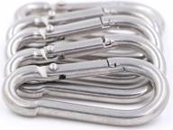 🔗 versatile 304 stainless spring snap carabiner keychain clip set - perfect for boat marine camping логотип