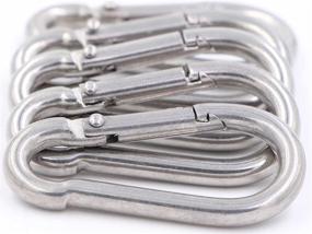 img 4 attached to 🔗 Versatile 304 Stainless Spring Snap Carabiner Keychain Clip Set - Perfect for Boat Marine Camping