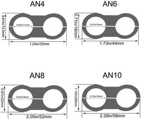 img 1 attached to 6 штук черных алюминиевых зажимов для шланга, 6AN зажимы для масляных шлангов и крепления для топливных линий, комплект адаптеров для шлангов из алюминия с одним шестигранным ключом - 7 штук в упаковке