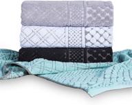 premium large hand towels set - pack of 4, ultra soft and fast drying hand towels (teal gray, 40x 20in) logo