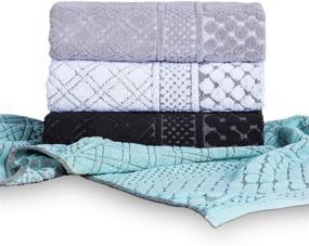 img 4 attached to Premium Large Hand Towels Set - Pack of 4, Ultra Soft and Fast Drying Hand Towels (Teal Gray, 40x 20in)