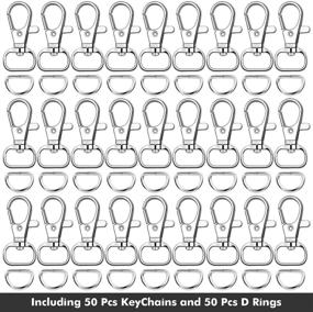 img 3 attached to Anezus 100pcs Key Chain Clip Hook and D Rings Set - Ultimate Hardware Bundle for Keychains and Purses (1/2” Inside Width)