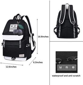 img 1 attached to Lmeison Girls' Backpack with USB Charging Port - Cute Bookbag for Elementary & Middle School Students - Shoulder Bag for Teens