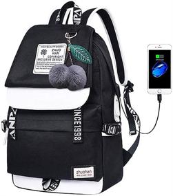 img 4 attached to Lmeison Girls' Backpack with USB Charging Port - Cute Bookbag for Elementary & Middle School Students - Shoulder Bag for Teens