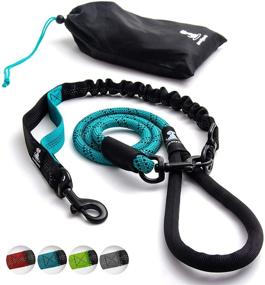 img 4 attached to Shock Absorbing Heavy Duty Bungee Leash for Large and Medium Dogs - Anti-Pull, Reflective, No-Slip Outdoor Leash