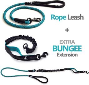 img 3 attached to Shock Absorbing Heavy Duty Bungee Leash for Large and Medium Dogs - Anti-Pull, Reflective, No-Slip Outdoor Leash