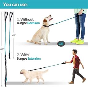 img 1 attached to Shock Absorbing Heavy Duty Bungee Leash for Large and Medium Dogs - Anti-Pull, Reflective, No-Slip Outdoor Leash