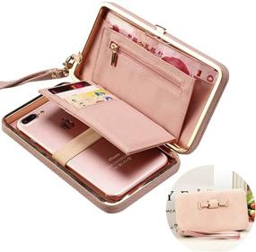 img 2 attached to Large Capacity Women's Bowknot Wallet Long Purse with Phone/Card Holder Pocket - Stylish Clutch Design