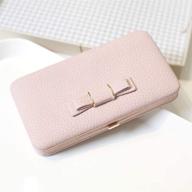 large capacity women's bowknot wallet long purse with phone/card holder pocket - stylish clutch design logo