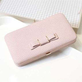 img 4 attached to Large Capacity Women's Bowknot Wallet Long Purse with Phone/Card Holder Pocket - Stylish Clutch Design