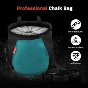 img 3 attached to Rhino Valley Chalk Bag – Leak-Proof Drawstring Magnesia Sack with Adjustable Belt and Carabiner for Gymnastics, Rock Climbing, Bouldering, Weightlifting, and Crossfit