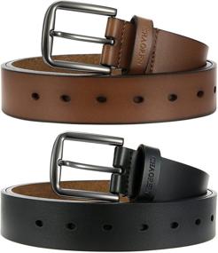 img 1 attached to Men's Accessories: Comfortable Leather Ratchet Chaoren Adjustable Belt for All-Day Wear