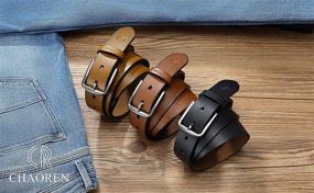 img 3 attached to Men's Accessories: Comfortable Leather Ratchet Chaoren Adjustable Belt for All-Day Wear