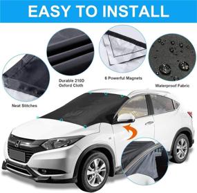 img 1 attached to ❄️ Premium Windshield Snow &amp; Ice Cover: Waterproof, Sun Protection for All Cars, Trucks, SUVs, MPVs, with Strong Magnetic (47&#34; × 82&#34;)