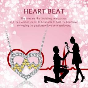 img 1 attached to Heartbeat Necklace for Women - Love Heart Pendant with CZ Jewelry, 925 Sterling Silver - Perfect Gift for Girls, Birthday, Christmas