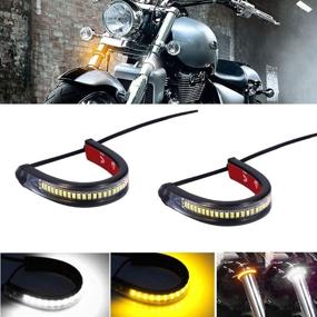 img 3 attached to Gosccess 2PC Flexible Switchback Dual-Color Motorcycle LED Fork Turn Signal DRL Daytime Running Light Waterproof Kit - Universal Fit Motorbike