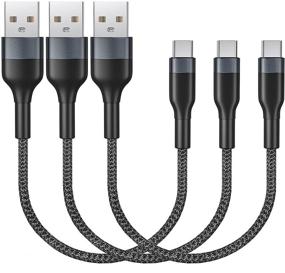 img 4 attached to 🔌 Short USB C Cable 1ft 3 Pack, SUMPK Fast Charge 3A Wire, Durable Aluminum Connector Braided Nylon, USB-C to USB-A 2.0 Phone Type C Cable for Samsung Galaxy S10 S10E S9 S8 S20