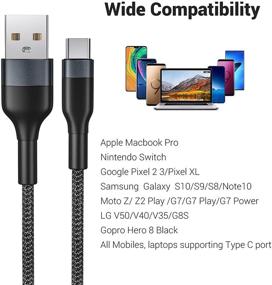 img 2 attached to 🔌 Short USB C Cable 1ft 3 Pack, SUMPK Fast Charge 3A Wire, Durable Aluminum Connector Braided Nylon, USB-C to USB-A 2.0 Phone Type C Cable for Samsung Galaxy S10 S10E S9 S8 S20