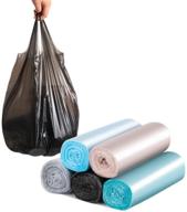 🗑 colorful small garbage bags - 100 counts in 5 rolls for office, kitchen, bedroom waste bin - strong rubbish bags, portable wastebasket bags logo