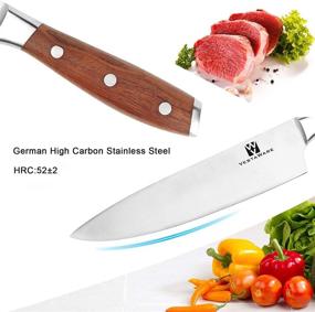 img 2 attached to 🔪 Vestaware 16-Piece Kitchen Knives Set with Wooden Block - Professional German Stainless Steel Forged Chef Knife Set