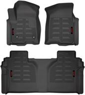 🚗 gator 79701 black front and rear floor liners for 2019-2020 silverado/sierra 1500 crew cab logo