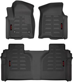 img 4 attached to 🚗 Gator 79701 Black Front and Rear Floor Liners for 2019-2020 Silverado/Sierra 1500 Crew Cab