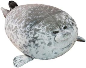 img 4 attached to 🦭 Cute Seal Pillow - Stuffed Cotton Plush Toy, Lovely Ocean Plushies Animal Hugging Cushion (17.6 in)