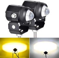 🚘 nifeida 60w универсальные двуцветные противотуманные фары с led-подсветкой - янтарно-белые мотоциклы/велосипеды/внедорожники/спецтехника/лодки/грузовики, фары дальнего/ближнего света (2 штуки) логотип