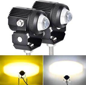 img 4 attached to 🚘 Nifeida 60W Универсальные двуцветные противотуманные фары с LED-подсветкой - янтарно-белые мотоциклы/велосипеды/внедорожники/спецтехника/лодки/грузовики, фары дальнего/ближнего света (2 штуки)