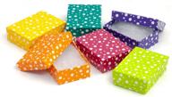 🎁 888 display usa, inc - pack of 15 assorted polka dot jewelry gift boxes with cotton-filled interior - vibrant multi-color packaging - 3 1/2 x 3 1/2 x 1 inches logo