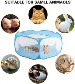 img 3 attached to Mihealpet Portable Small Animal Playpen: Fashionable, Indoor/Outdoor Pet Cage Game Playground Fence for Hamsters, Puppies, Cats, Guinea Pigs, and Rabbits