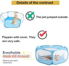 img 1 attached to Mihealpet Portable Small Animal Playpen: Fashionable, Indoor/Outdoor Pet Cage Game Playground Fence for Hamsters, Puppies, Cats, Guinea Pigs, and Rabbits