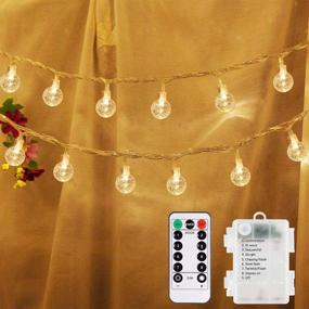 img 4 attached to Battery Operated String Lights - HXYPN 33ft 80 Led Globe Fairy Lights with Remote Controller - Indoor Outdoor Wedding Patio Bedroom Decorations - Christmas Lights