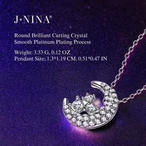 img 3 attached to J.NINA White Gold Plated Necklaces with Austrian Crystal - Moon & Leaf Design for Women, Ideal Gift for Her - Girlfriend, Mom, Birthday, Anniversary Day, Luxury Jewelry Box Included