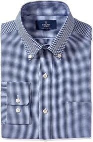 img 4 attached to BUTTONED Classic Button Collar Non Iron Gingham Men's Clothing in Shirts