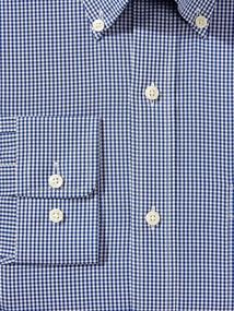 img 3 attached to BUTTONED Classic Button Collar Non Iron Gingham Men's Clothing in Shirts