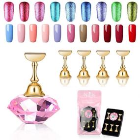 img 4 attached to 🔨 Kalolary Magnetic Nail Tips: Pink Magnetic Stand Holders for Nail Art Salon DIY and Manicure Practice