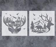 🌲 gss designs mountain forest bear deer stencil (2 pack) - animal reusable stencils for painting on wood wall canvas (12x12 inch) - tree birds stencil for diy (sl-101) - transform your art projects with nature-inspired stencils! logo