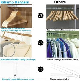 img 1 attached to 👕 Durable Natural Wooden Clothes Hangers - 16pcs Set with Extra Smooth Finish - Heavy Duty & Non-Slip - Perfect for Coats, Pants, and Shirts