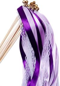 img 4 attached to Wishprom 30pcs Lace Ribbon Wands: Perfect for Wedding, Christmas & Birthday Party Streamers, Fairy Stick for Memorable Activities (Pruple+Lace)