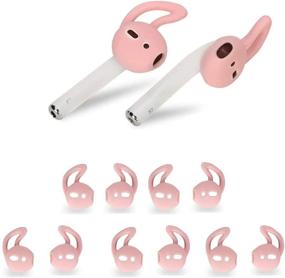 img 4 attached to 🎧 5 Pairs of Anti-Slip Silicone Ear Tips - Compatible with AirPods 1 & 2, Soft Sport Earbud Tips, Anti-Drop Ear Hook Gel Headphones Earphones - Pink