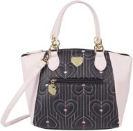luv betsey kinley satchel black women's handbags & wallets logo